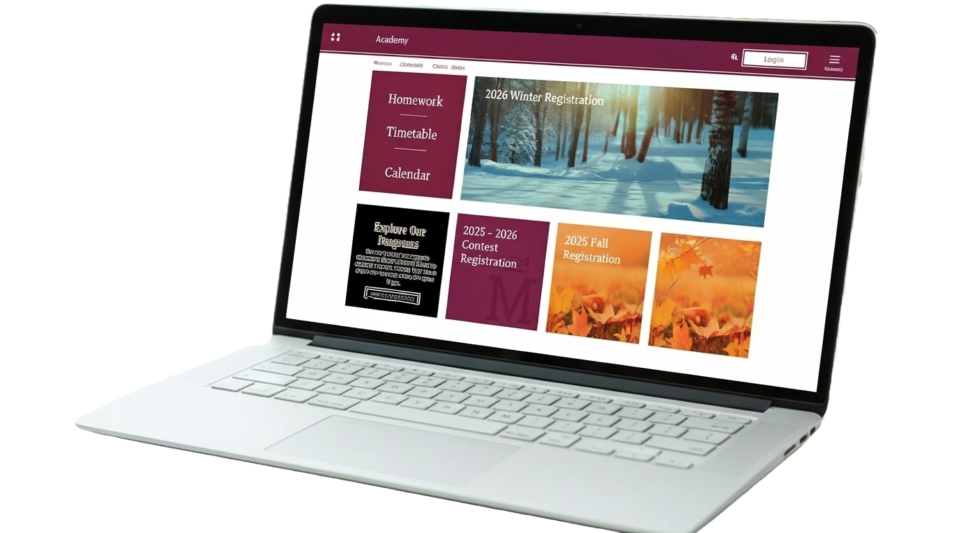 Vibrant website design for a modern high school featuring bright colors and smiling students on a sunny campus